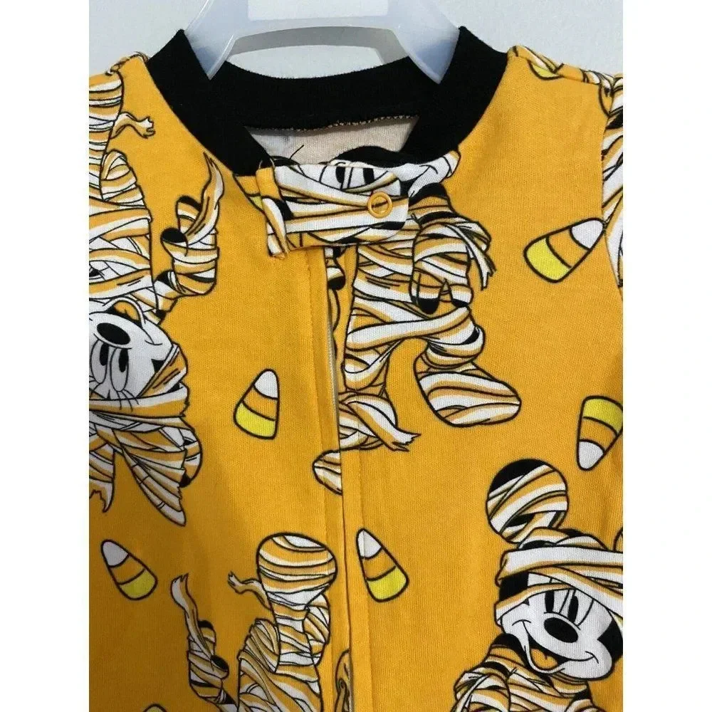 BABY UNISEX DISNEY MICKEY & MINNIE HALLOWEEN ONE PIECE ZIP UP SIZE 0-3 MONTHS